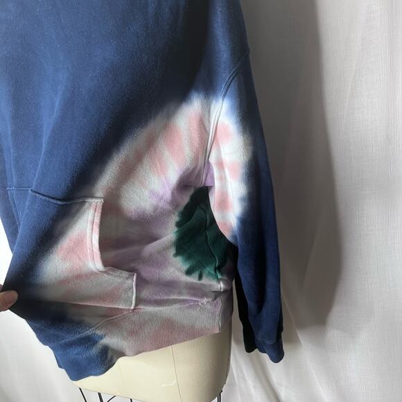 Wildfox Navy Tie Dye French Terry Hoodie Large - Picture 2 of 7
